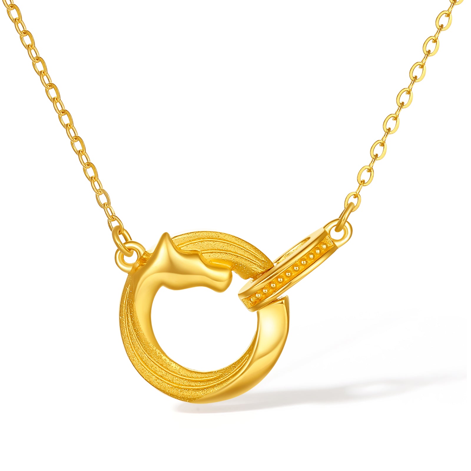 'Year of the Horse' 24K Gold Pendant Necklace Horse 3.4-3.8g 40cm-45cm A0623471
