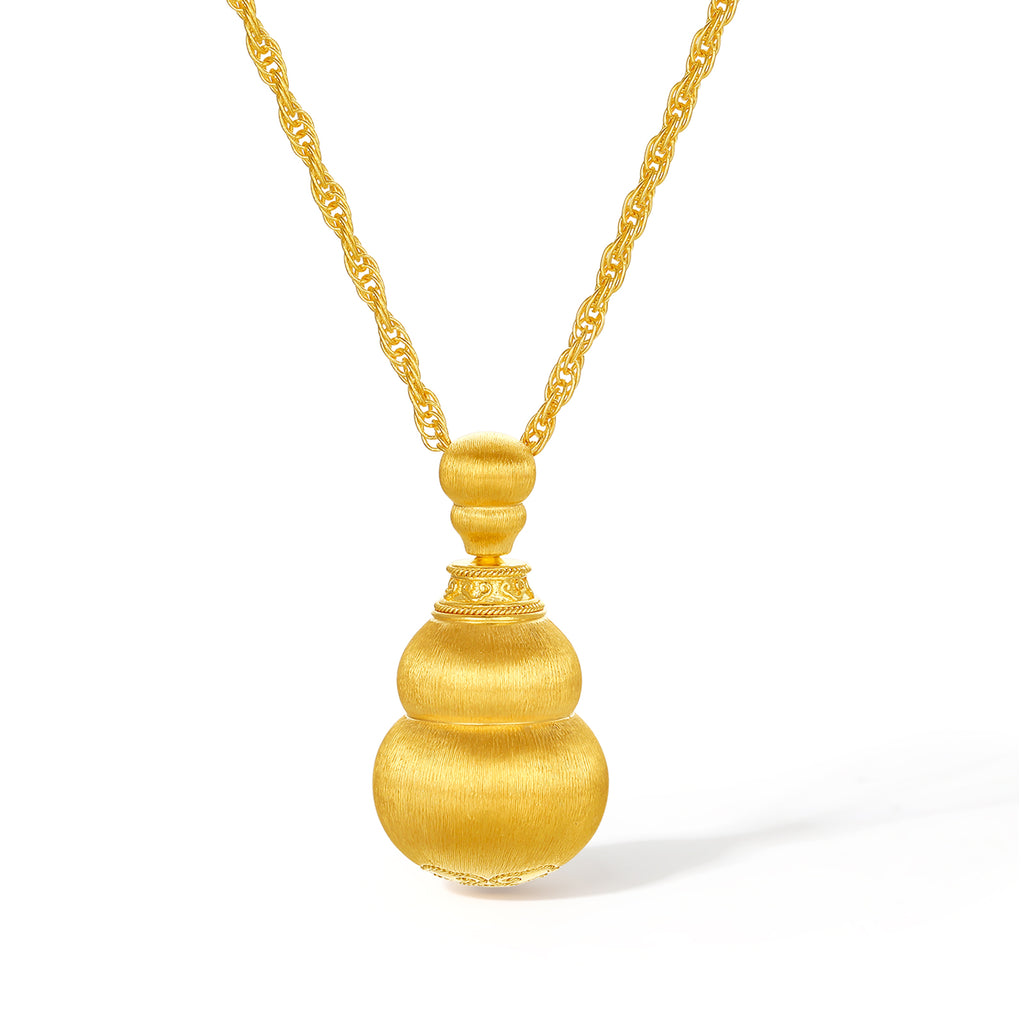 999 24K Gold Pendant Necklace Gourd 11-12.2g A0615439