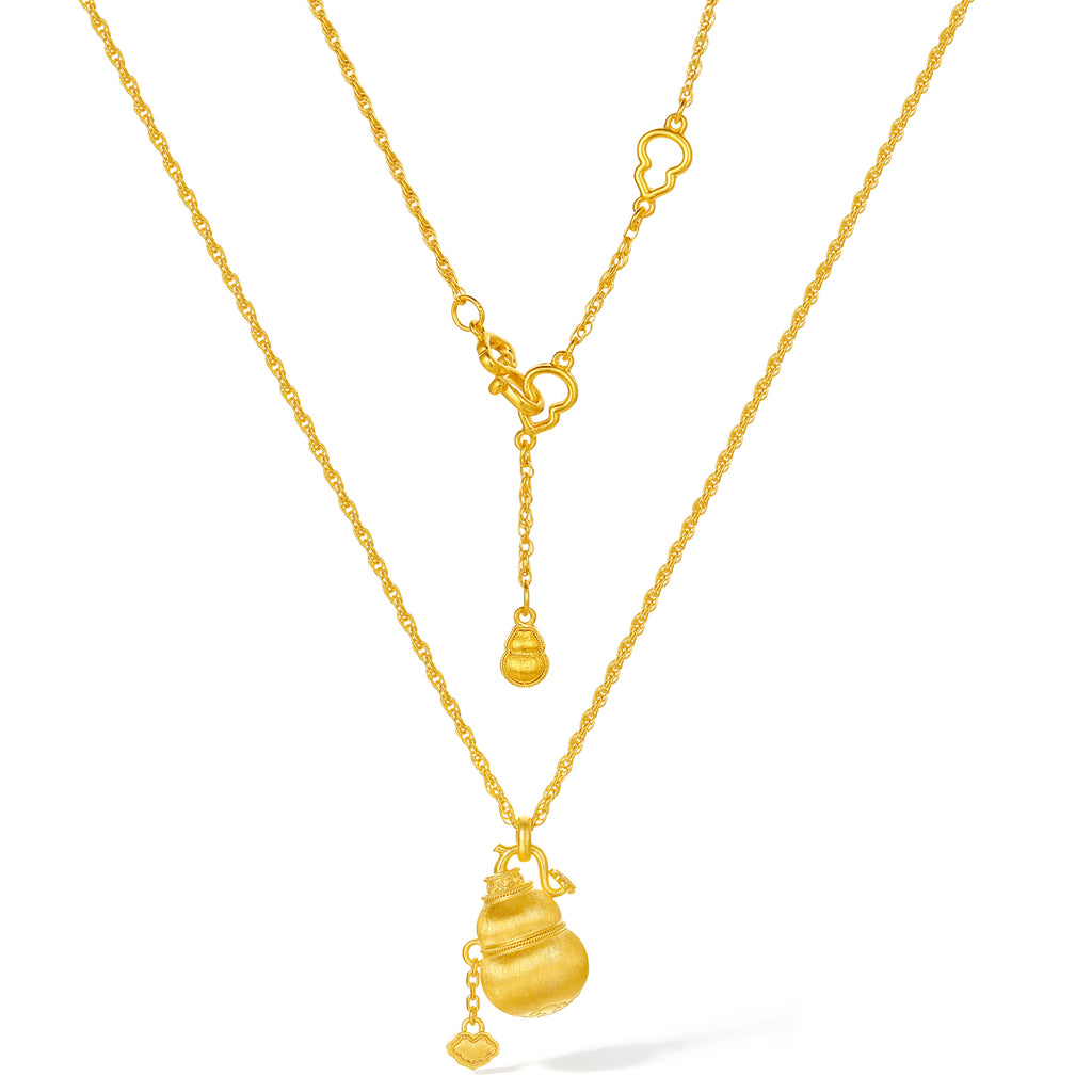 999 24K Gold Pendant Necklace Gourd 12-13.2g A0615440