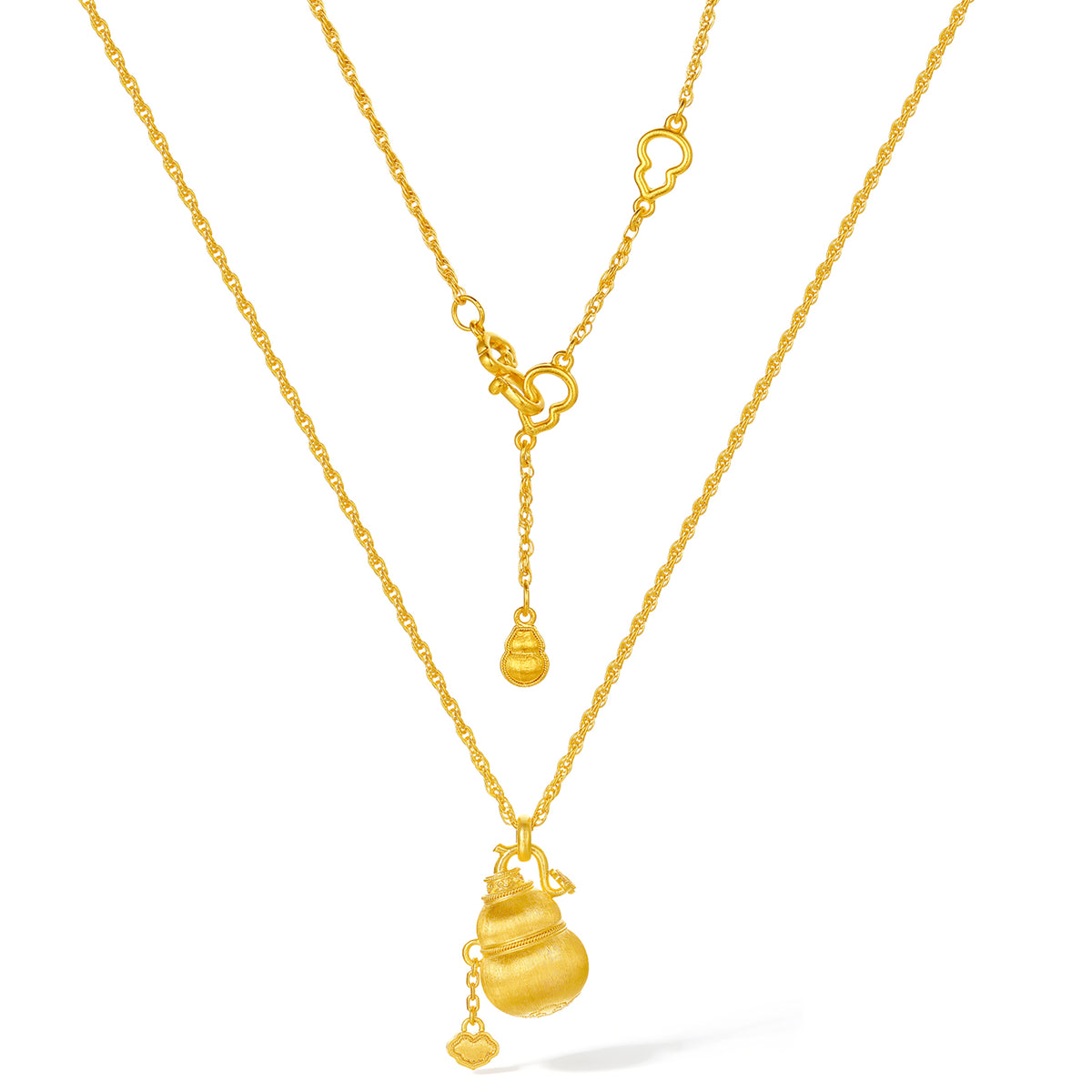 999 24K Gold Pendant Necklace Gourd 12-13.2g A0615440
