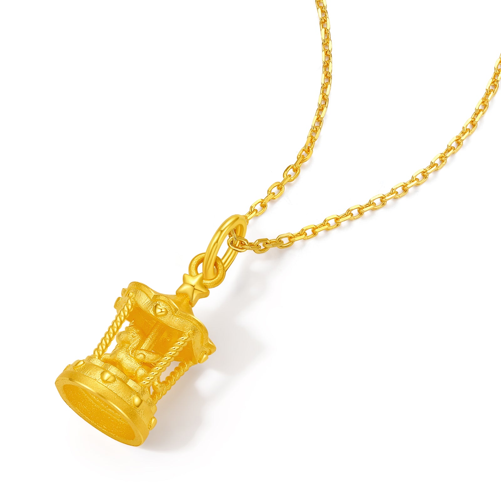 'Year of the Horse' 24K Gold Pendant Carousel Horse 2.35-2.55g A0415741