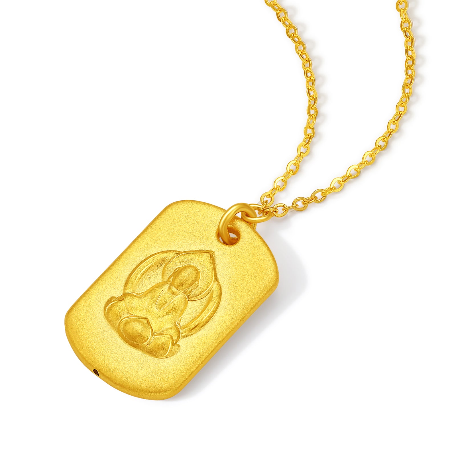 'Jiuhua Mountain' 24K Gold Pendant Necklace Ksitigarbha Bodhisattva A0614659