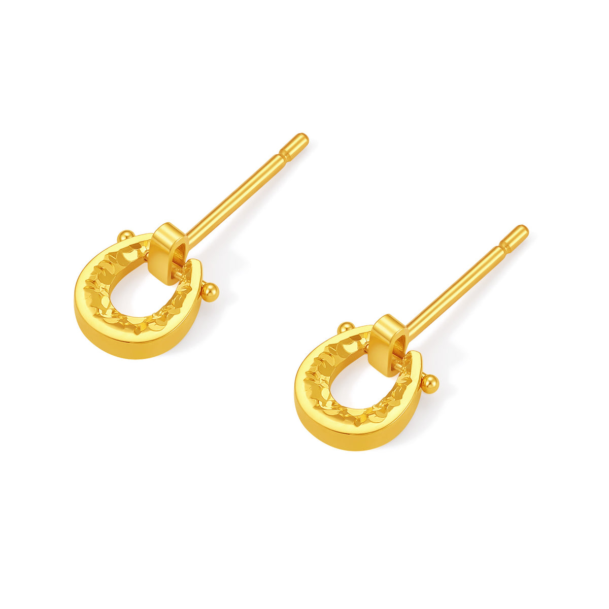 24K Gold Earrings Horseshoe 1.95-2.25g A0915539
