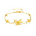 "Princess Wedding" 999 24K Gold Chain Bracelet Butterfly 3.1-3.6g A0722066
