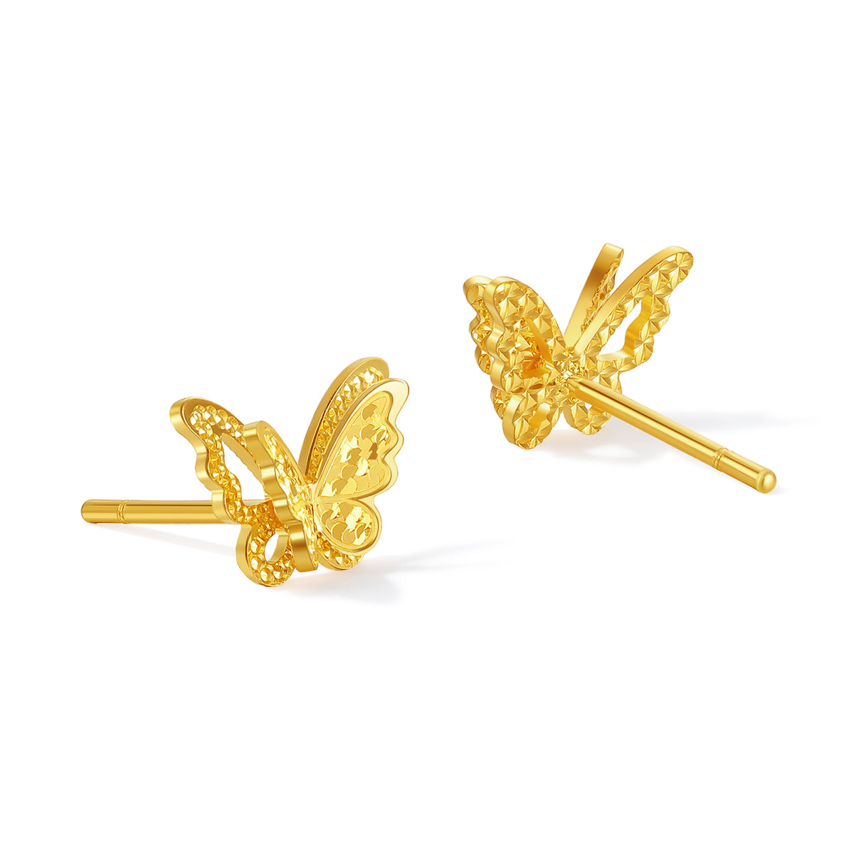 "Fantasy Forest" 24K Gold Earrings Butterfly 1.44-1.9g A0913808