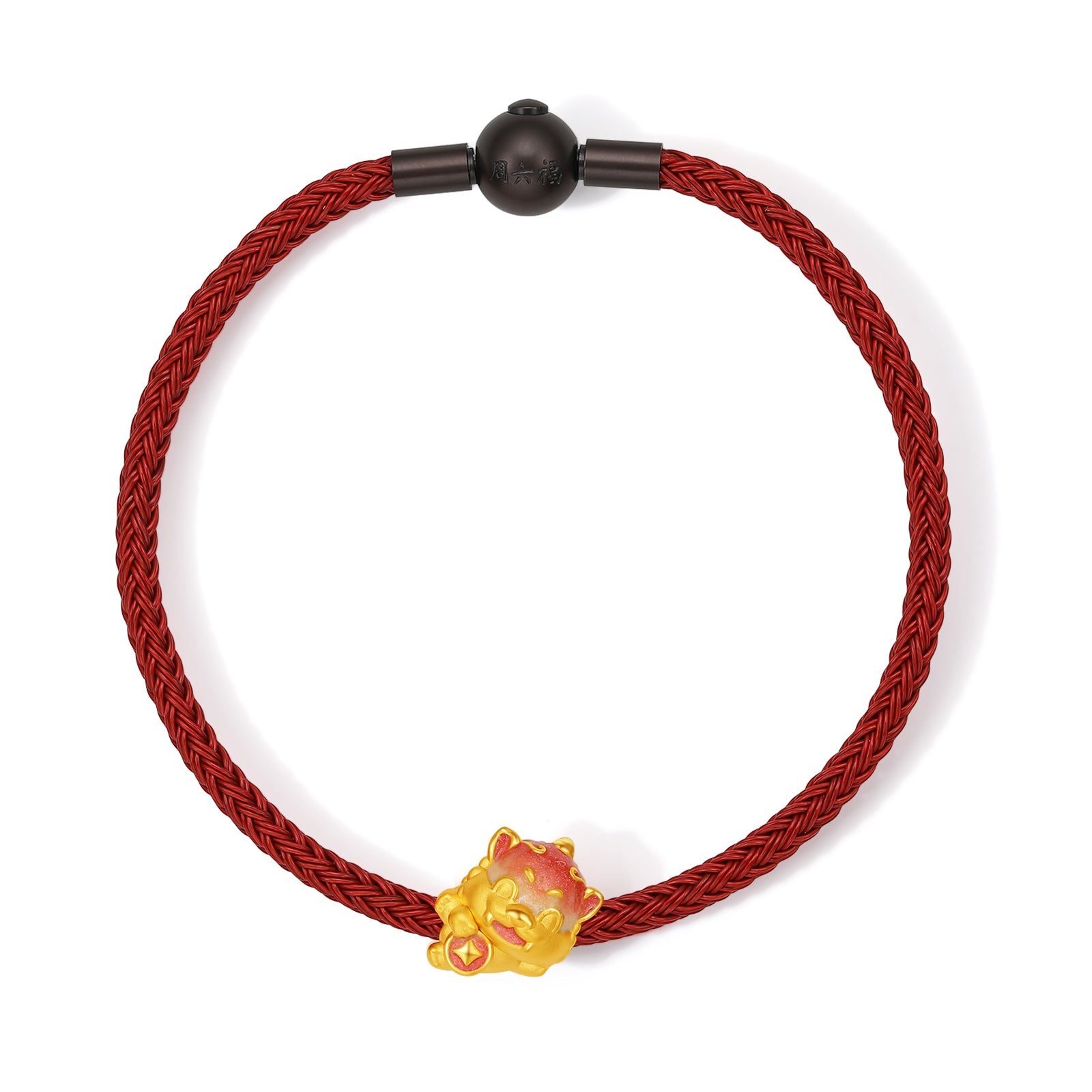 "Jiuhua Mountain" 24K Gold Charm Bracelet Ksitigarbha's Mount Diting 17cm & 19cm A1615443