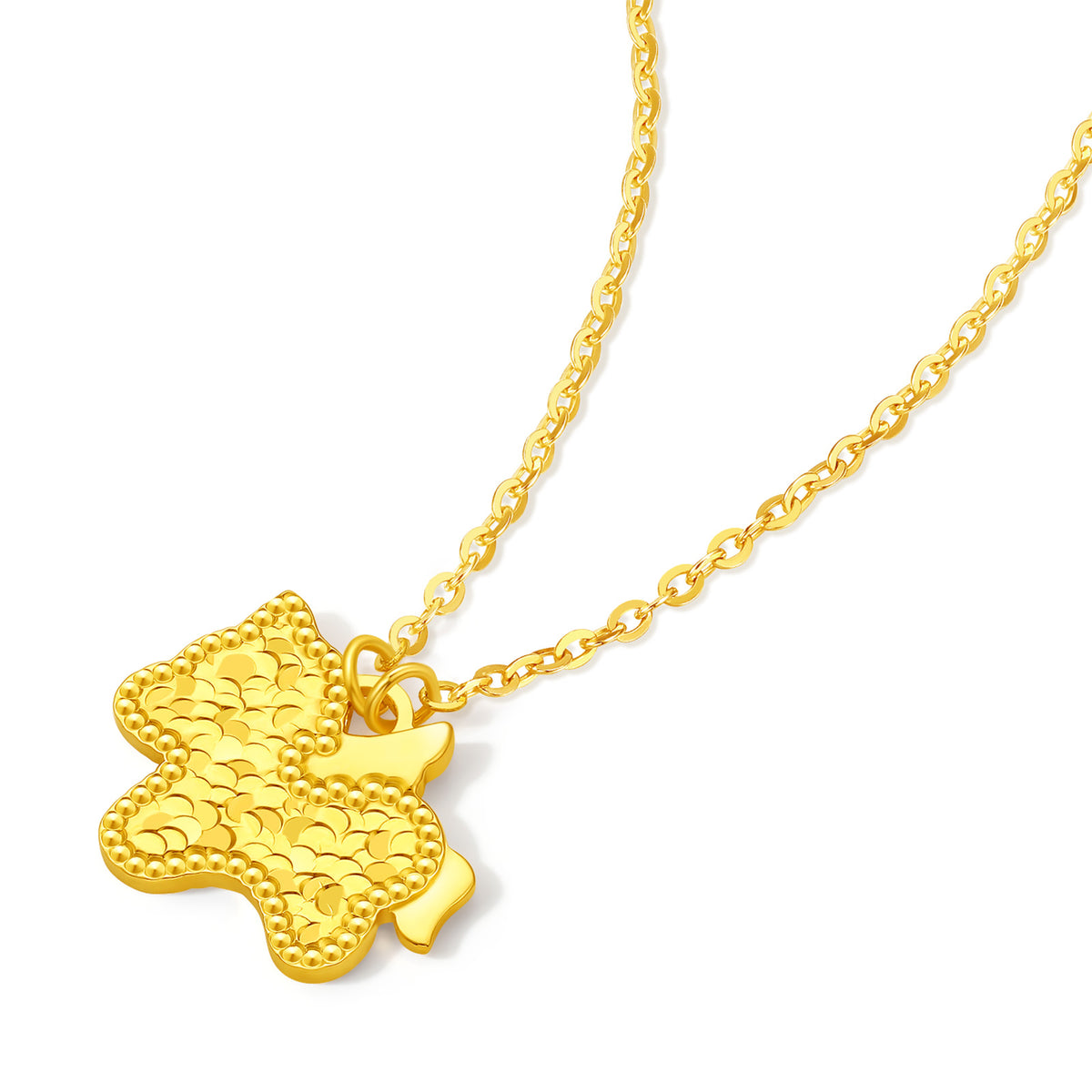 24K Gold Pendant Necklace Horse 3.3-3.6g A0615534