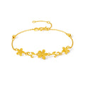"Princess Wedding" 999 24K Gold Chain Bracelet Flower 3-3.5g A0722105
