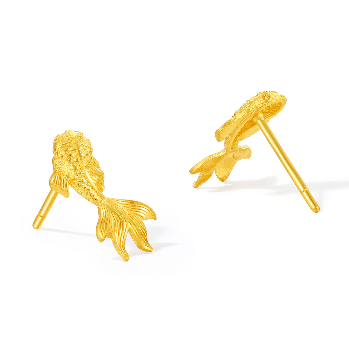 999 24K Gold Earrings Fish 2.15-2.55g A0914558