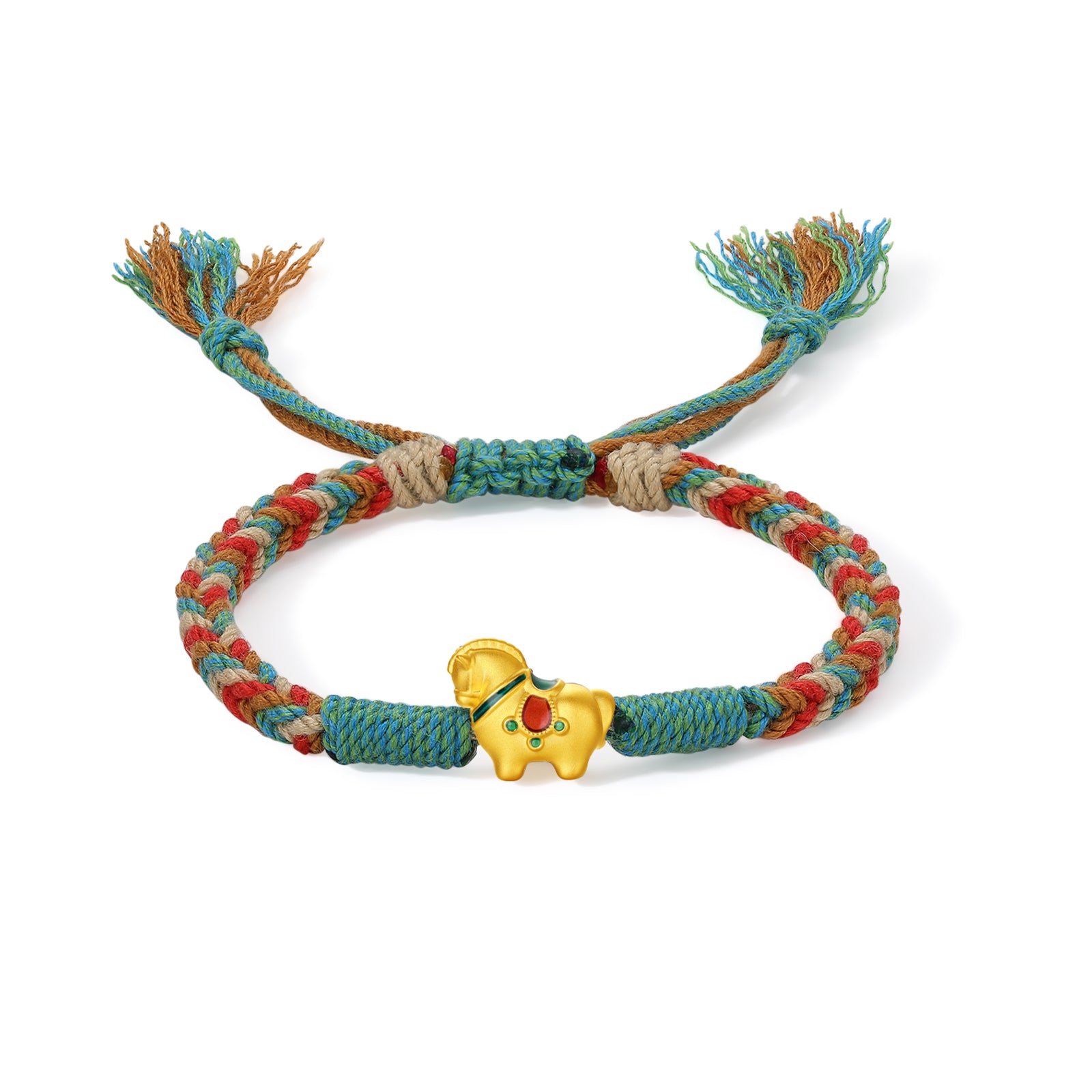 'Year of the Horse'  24K Gold String Bracelet Horse 0.5-0.8g 16cm-22cm A1715750