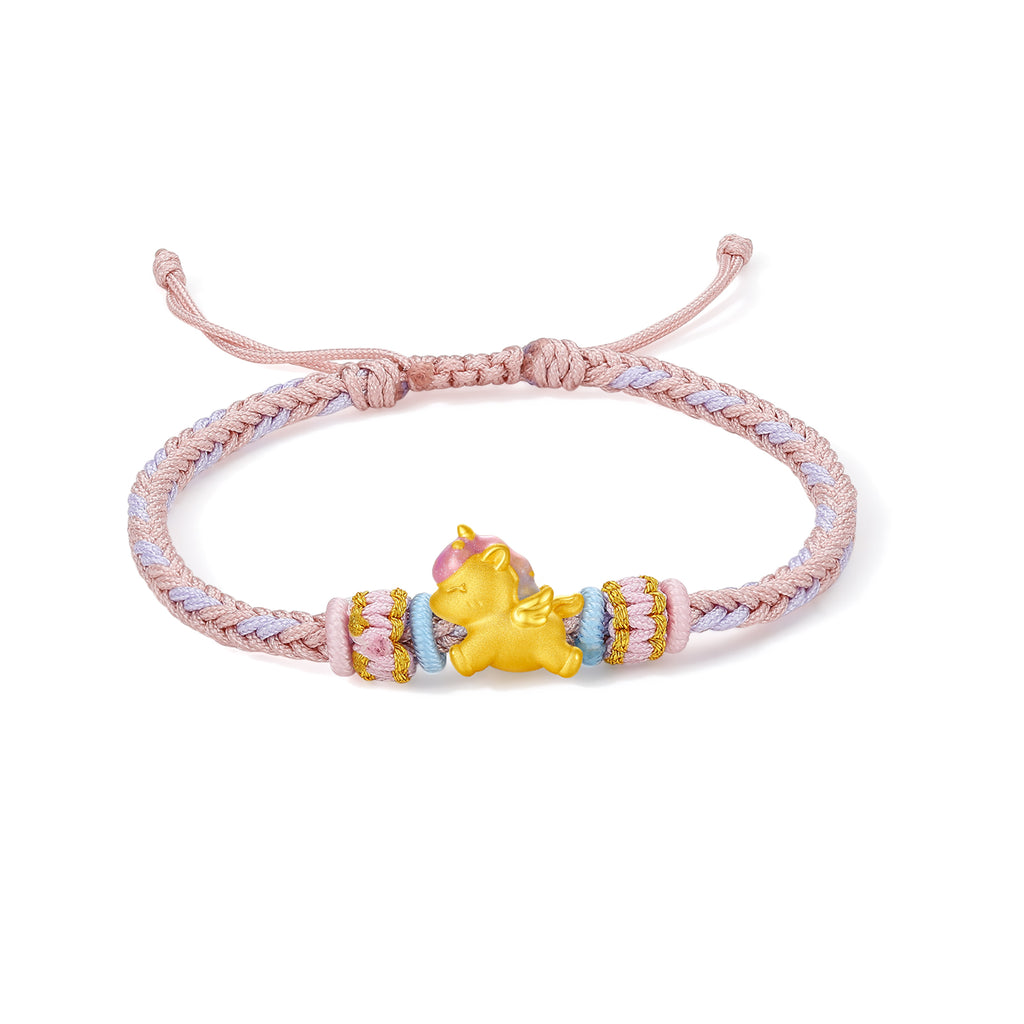 'Year of the Horse'  24K Gold String Bracelet Horse 0.7-1g 16cm-22cm A1715704