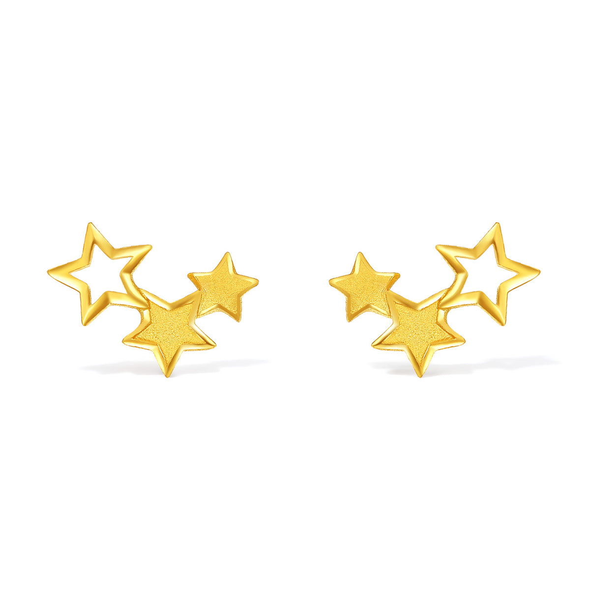 "Fantasy Forest" 999 24K Gold Earrings Star 1.3-1.6g A0913848