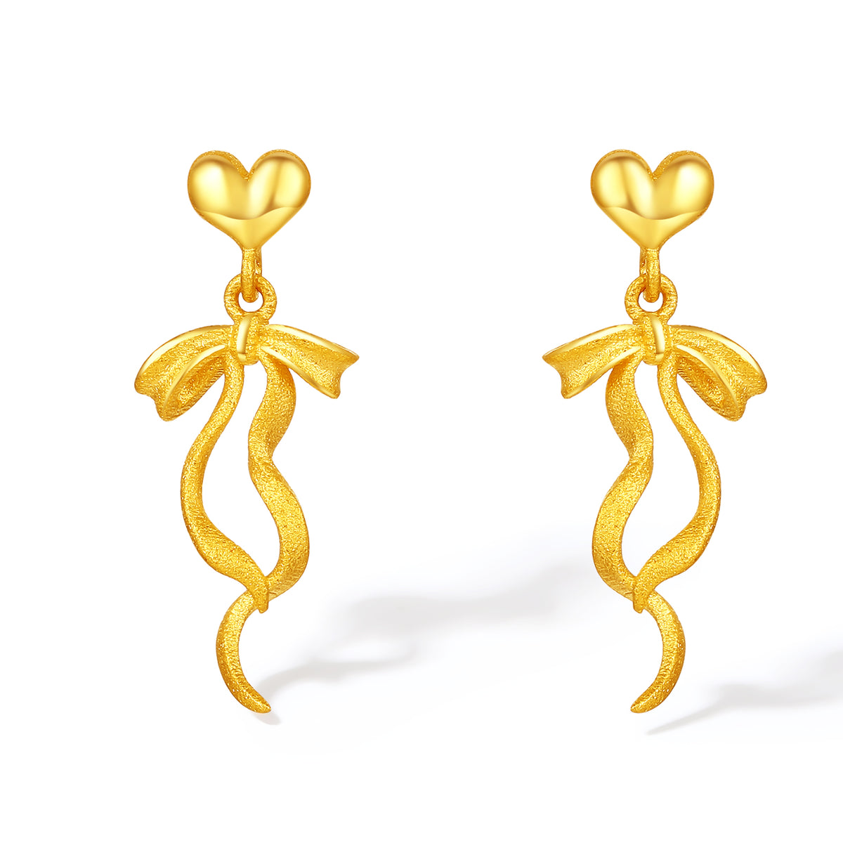 999 24K Gold Earrings Bow 2.4-2.7g A0914004
