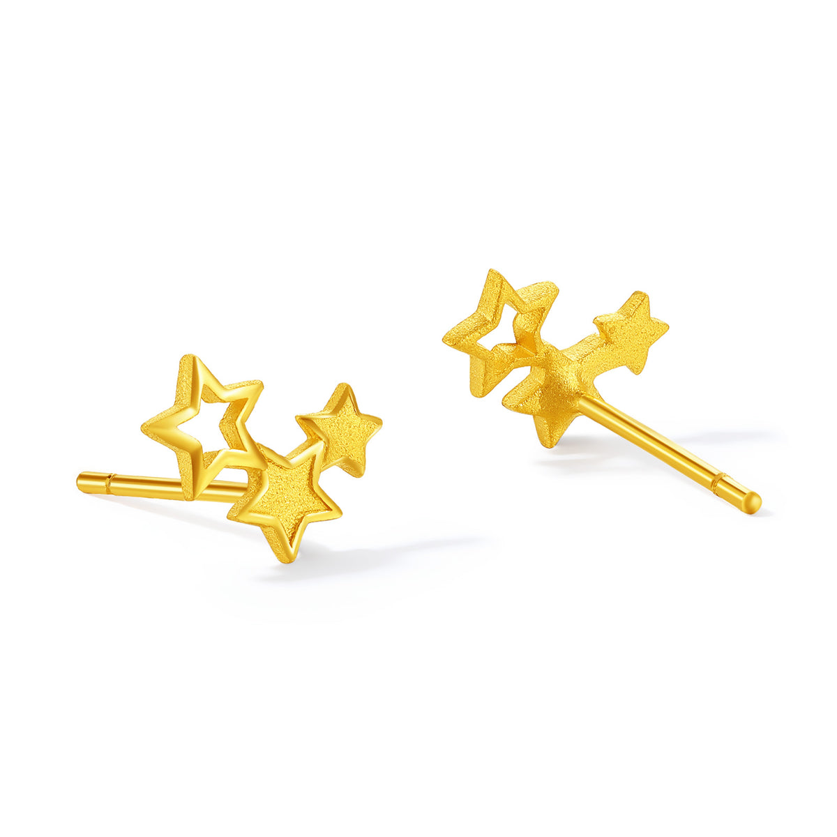 "Fantasy Forest" 999 24K Gold Earrings Star 1.3-1.6g A0913848