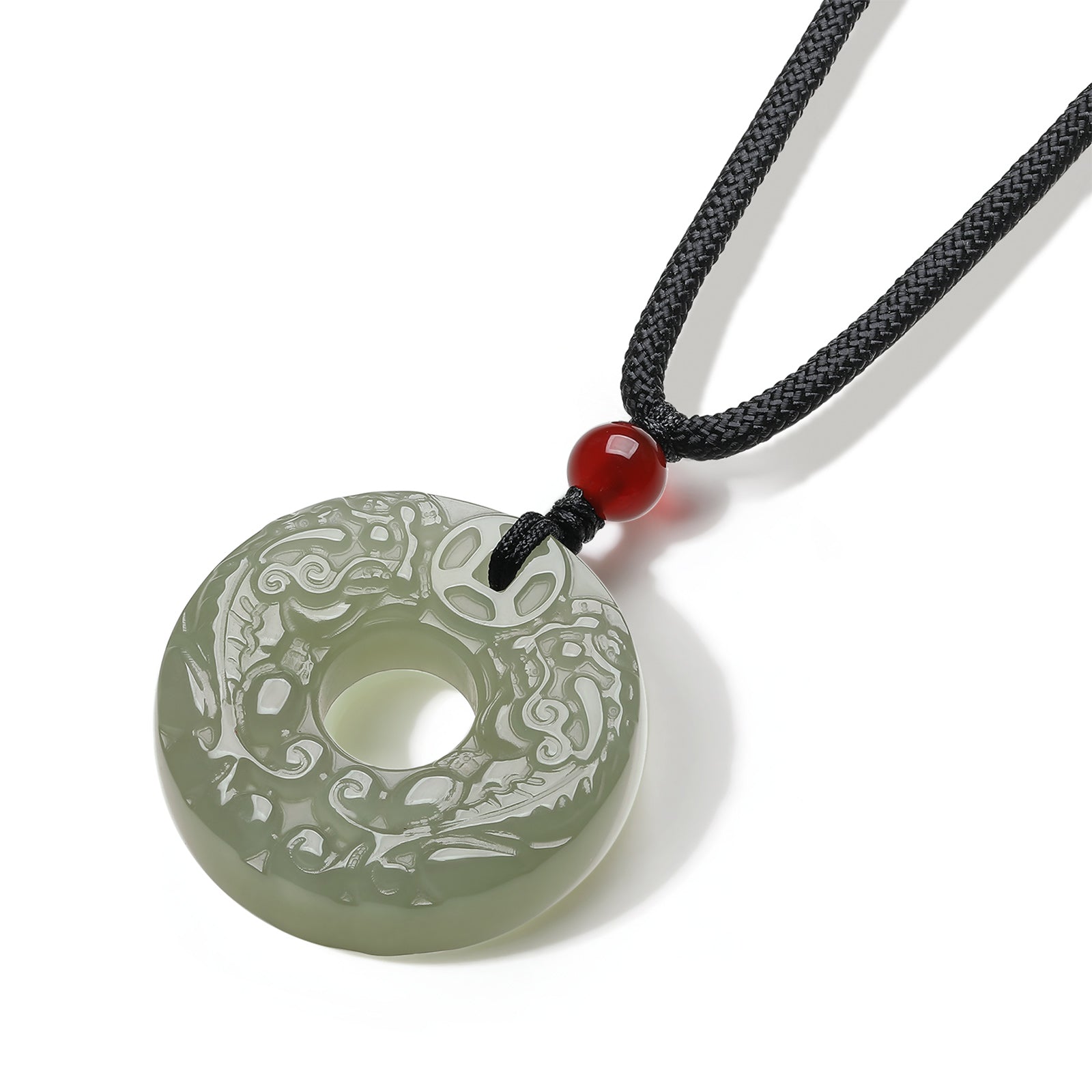 Pendant Hetian Jade Agate 6-6.5mm Peace Buckle Y0411881