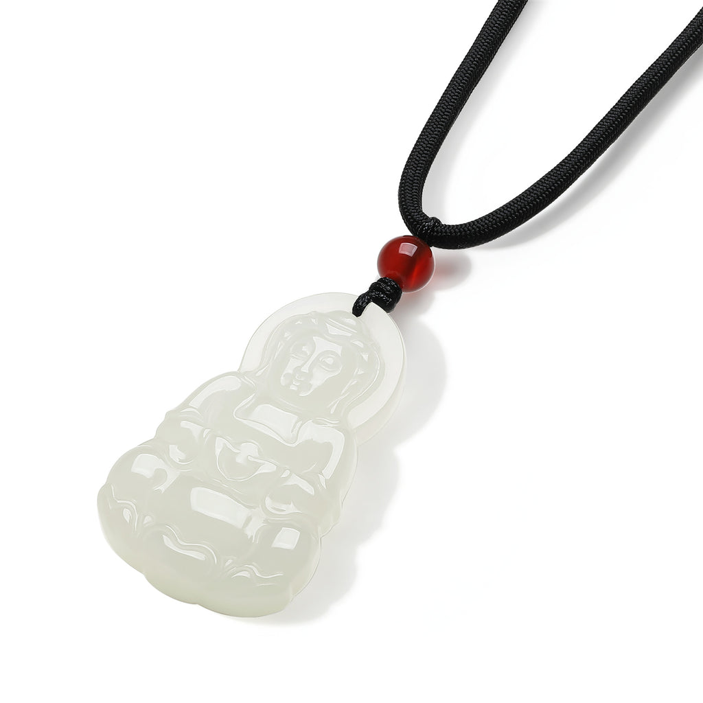 Pendant Hetian Jade Agate 6-6.5mm Guanyin Y0411869