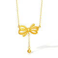 999 24K Gold Pendant Necklace Bow 4.32-4.77g A0613920
