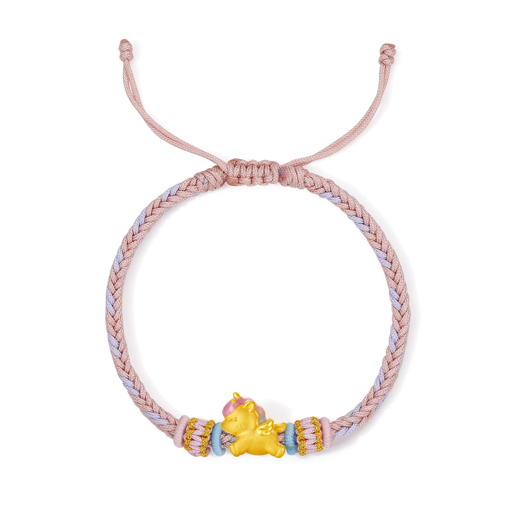 'Year of the Horse'  24K Gold String Bracelet Horse 0.7-1g 16cm-22cm A1715704