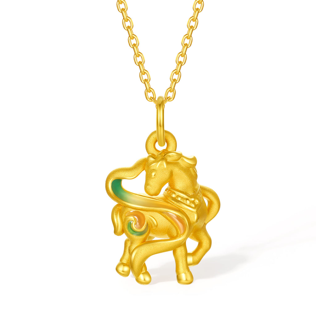 "Year of the Horse" 24K Gold Pendant Horse 0.9-1.3g A0422081