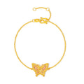 "Chinese Culture Collection - Song Brocade" 24K Gold Chain Bracelet Diamond Butterfly 4.3-6.3g W0723490