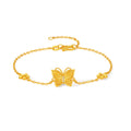 "Chinese Culture Collection - Song Brocade" 24K Gold Chain Bracelet Diamond Butterfly 4.1-6.1g W0723499