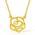 999 24K Gold Pendant Necklace Flower 3-3.8g A0611681