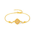 "Chinese Culture Collection - Song Brocade" 24K Gold Chain Bracelet Diamond Flower 3.28-5.28g W0723493