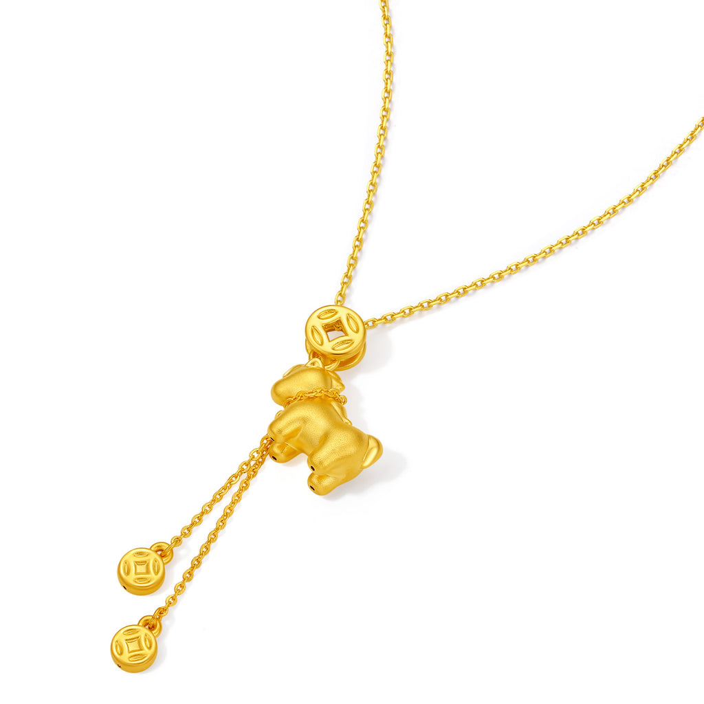 "Year of the Horse" 24K Gold Pendant Horse Coin 1.7-2g A0422088