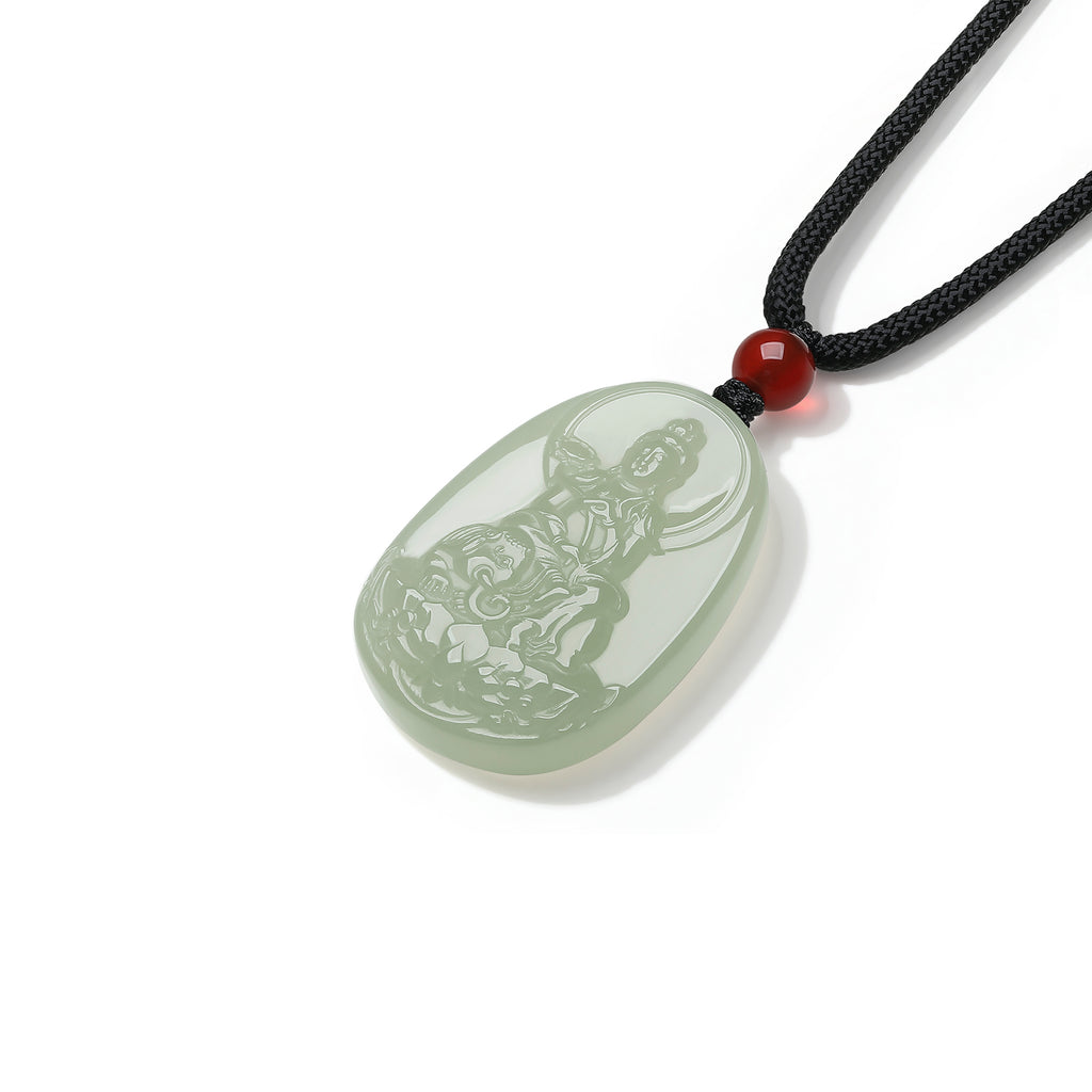 Pendant Hetian Jade Agate 6-6.5mm Guanyin Y0411976