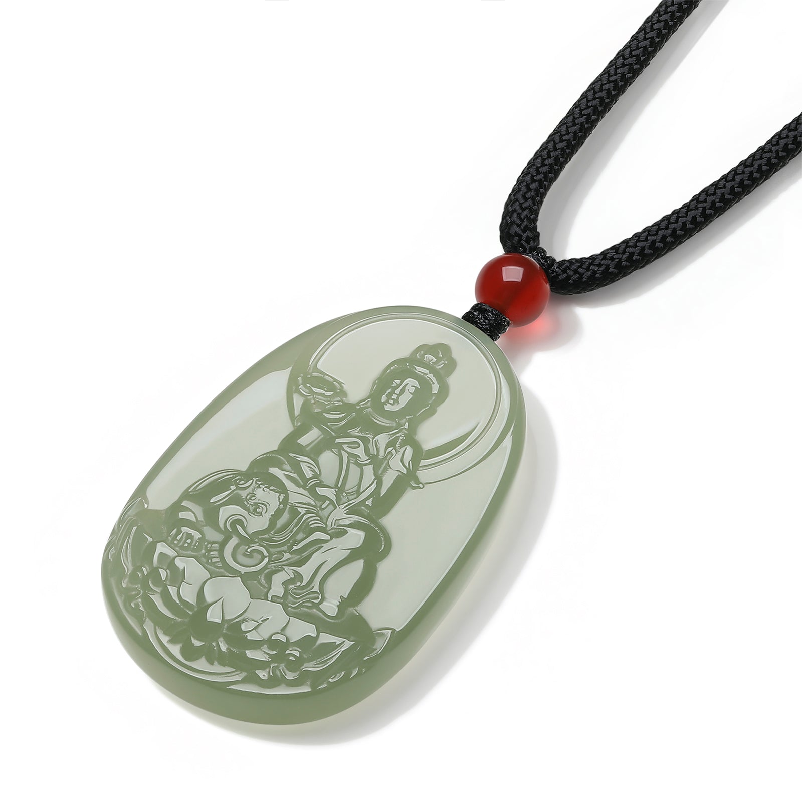 Pendant Hetian Jade Agate 6-6.5mm Guanyin Y0411977