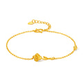 999 24K Gold Chain Bracelet Flower 1.8-2.6g A0711678