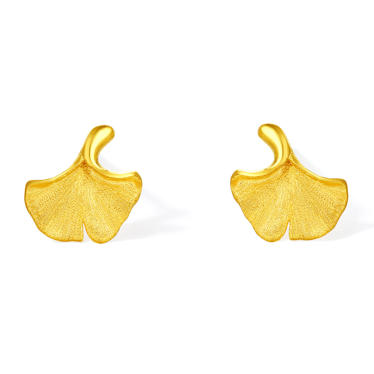999 24K Gold Earrings Ginkgo leaf 0.9-1.2g A0914035