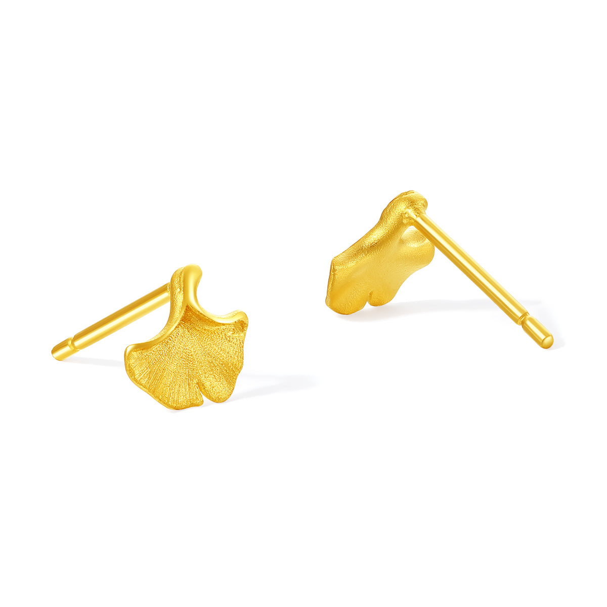 999 24K Gold Earrings Ginkgo leaf 0.9-1.2g A0914035