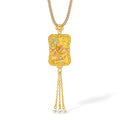 "Chinese Culture Collection - Song Brocade" 24K Gold Pendant Necklace Diamond  3.5-4mm Pearl         Lotus 12.18-14.68g W0423277