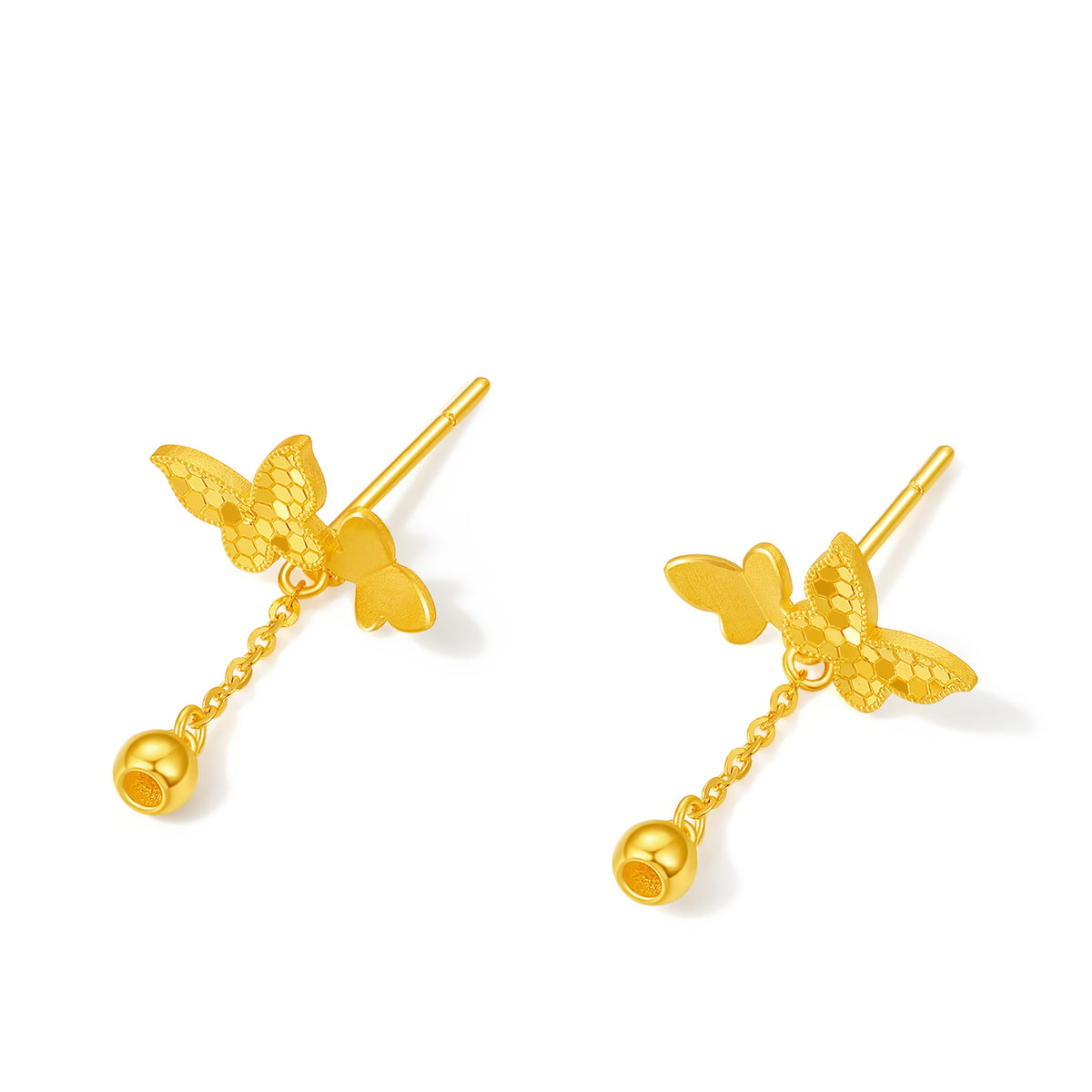 "Fantasy Forest" 24K Gold Earrings Butterfly 2.2-2.5g A0913914