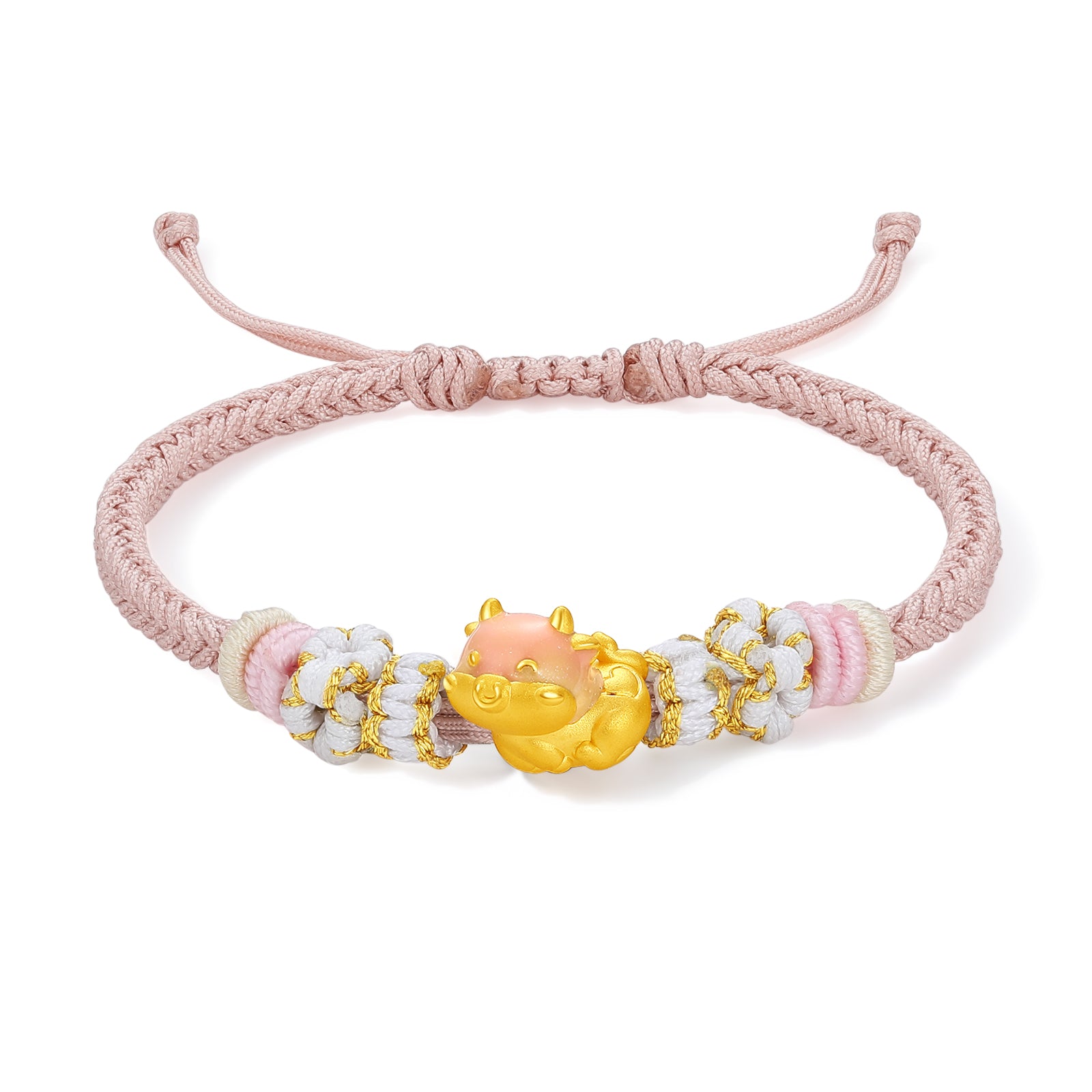 "Chinese Zodiac" 24K Gold String Bracelet Chinese Zodiac 0.7-1g