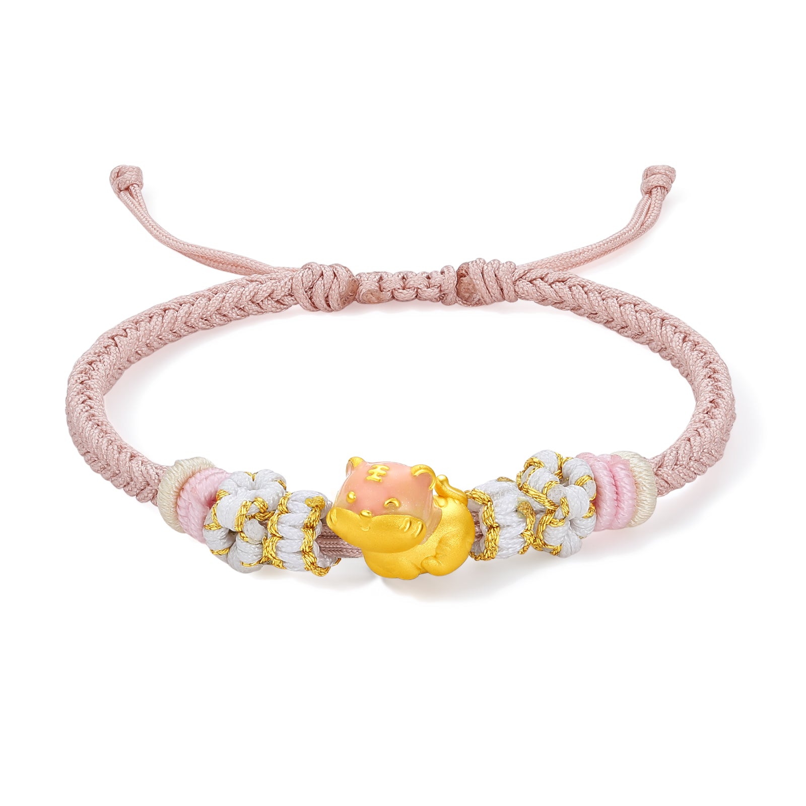 "Chinese Zodiac" 24K Gold String Bracelet Chinese Zodiac 0.7-1g