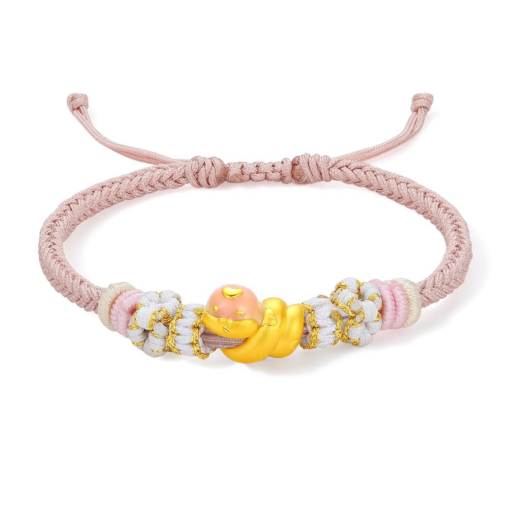 "Chinese Zodiac" 24K Gold String Bracelet Chinese Zodiac 0.7-1g