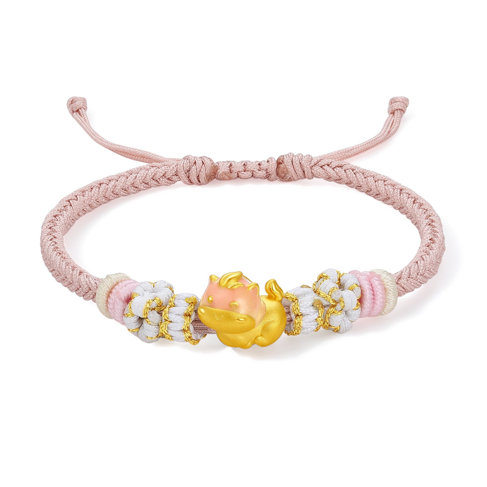 "Chinese Zodiac" 24K Gold String Bracelet Chinese Zodiac 0.7-1g