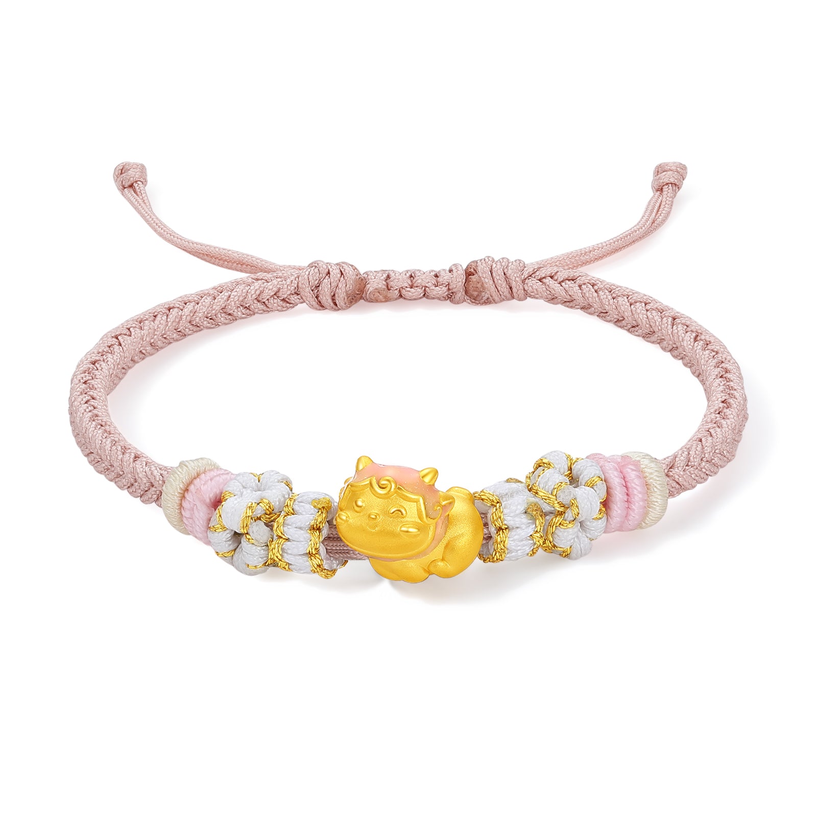 "Chinese Zodiac" 24K Gold String Bracelet Chinese Zodiac 0.7-1g