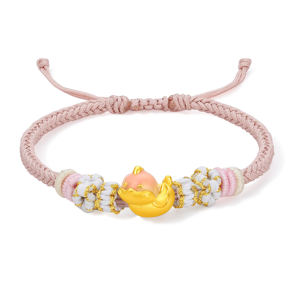 "Chinese Zodiac" 24K Gold String Bracelet Chinese Zodiac 0.7-1g