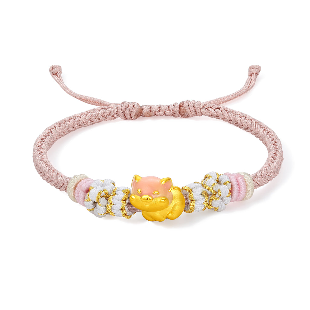 "Chinese Zodiac" 24K Gold String Bracelet Chinese Zodiac 0.7-1g