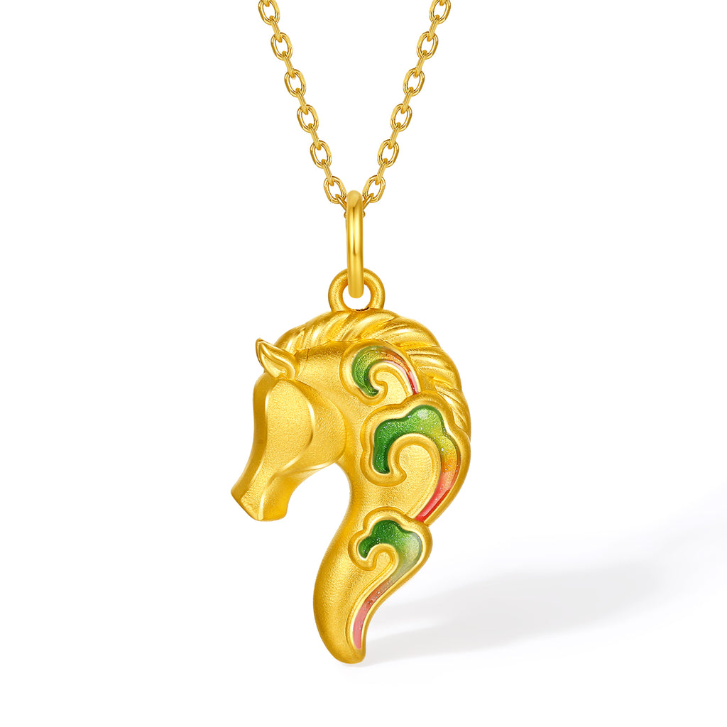 'Year of the Horse' 24K Gold Pendant Horsehead 1.27-1.57g A0421010