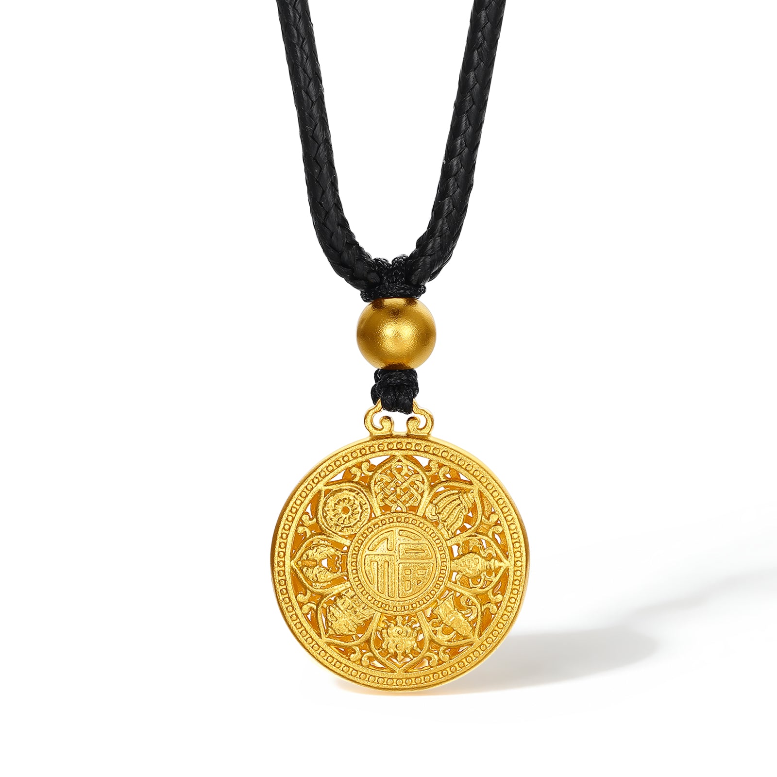 "Antiquity Gold" 999.9 24K Gold Pendant Necklace 3-5g A0413202