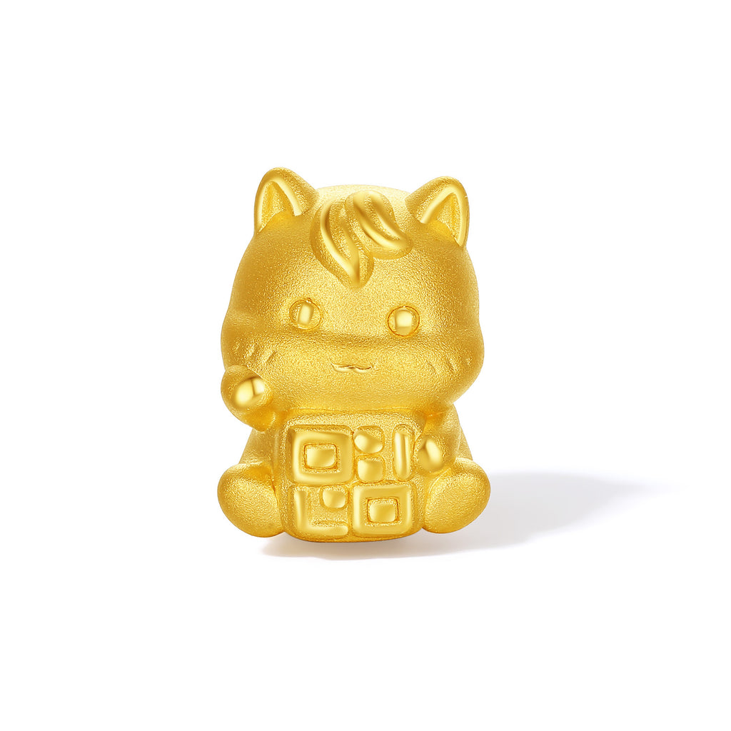 Year of the Horse' 24K Gold String Bracelet Horse 0.7-1g 16cm-22cm A1721169