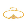 "Chinese Culture Collection - Song Brocade" 24K Gold Chain Bracelet Diamond Flower 5.86-7.86g W0723907
