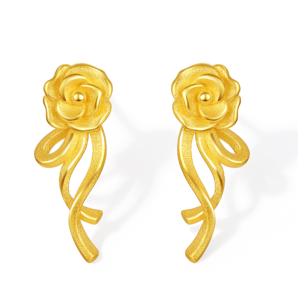 999 24K Gold Earrings Flower 2.5-2.8g A0913830