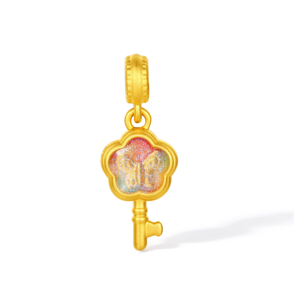 "Pop wu~" 24K Gold Charm Bracelet Flower 0.5-0.65g A1615614