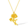 999 24K Gold Pendant Necklace Flower 3-4g A0615462