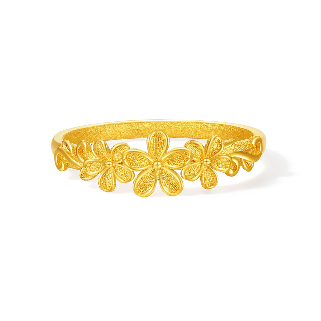 "Princess Wedding" 999 24K Gold Ring Flower 2.1-3.1g A0122962